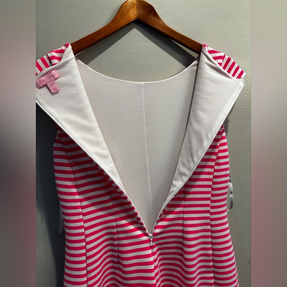 Lilly Pulitzer White and Pink Fit and Flare Mini Dress boat midi medium resort - Picture 6 of 16